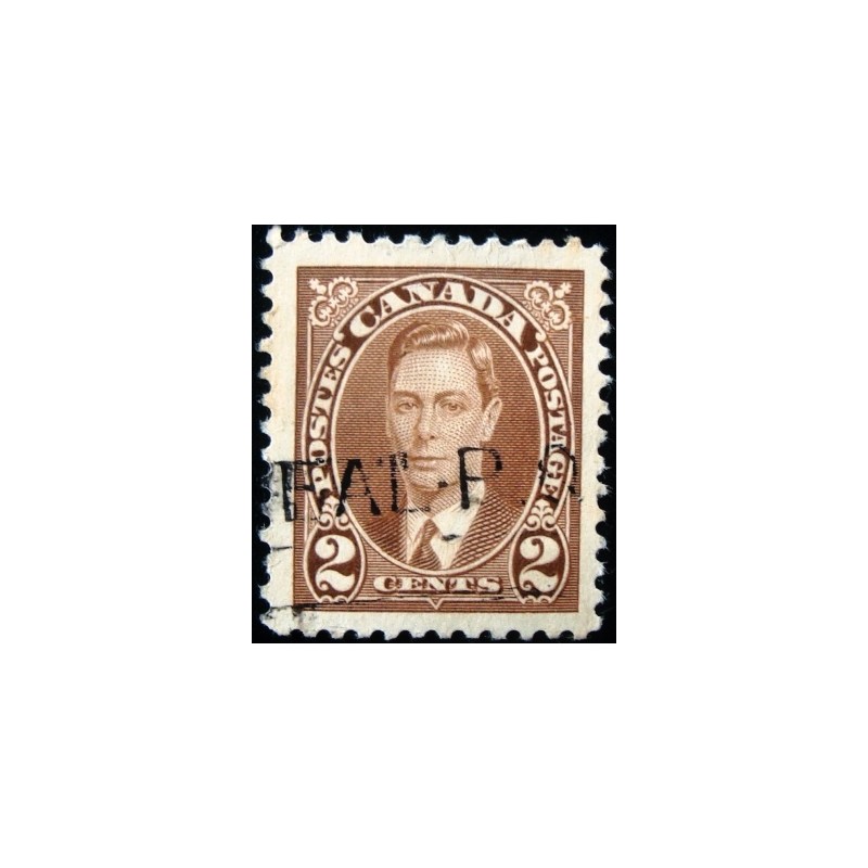 Imagem do selo postal do Canadá de 1937 King George VI 2 U