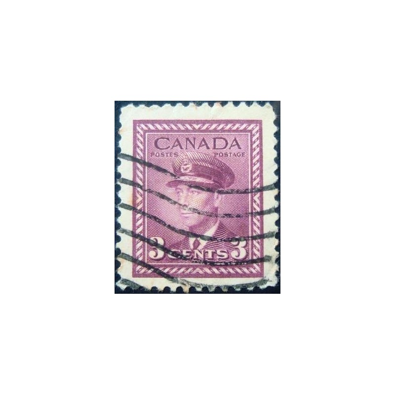 Imagem similar à do selo postal do Canadá de 1943 King George VI War 3