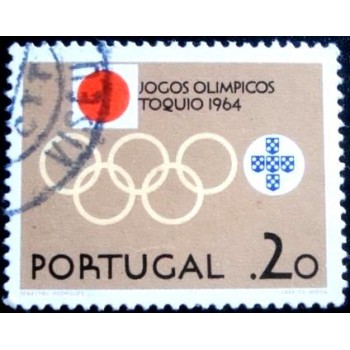 Imagem similar à do selo postal de Portugal de 1964 - Olympic Games Tokyo