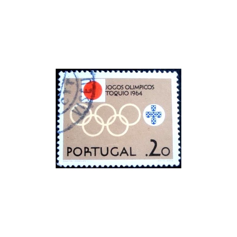 Imagem similar à do selo postal de Portugal de 1964 - Olympic Games Tokyo