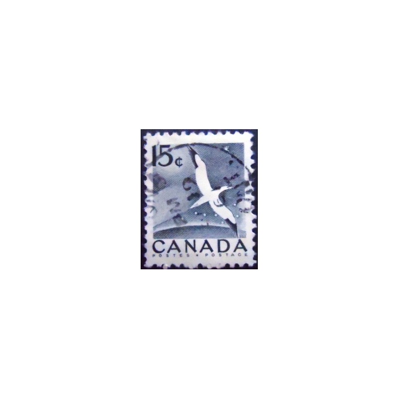 Imagem similar à do selo postal do Canadá de 1954 Northern Gannetc U