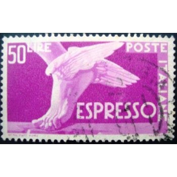 Imagem do selo postal Itália 1955 Winged Foot