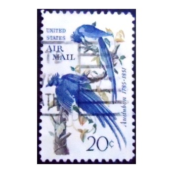 Imagem do selo postal dos Estados Unidos de 1967 Black-throated Magpie-jay