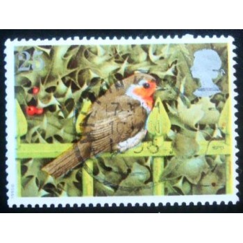 Imagem do selo postal do Reino Unido de 1995 European Robin U