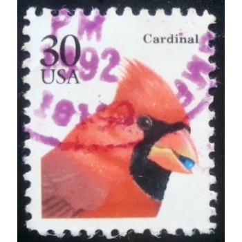 Imagem do selo postal dos Estados Unidos de 1991 Northern Cardinal