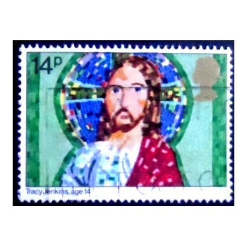 Imagem similar à do selo postal do Reino Unido de 1981 Jesus Christ U