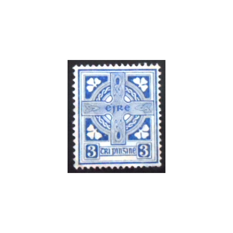 Imagem do selo postal da Irlanda de 1940 Celtic Cross N