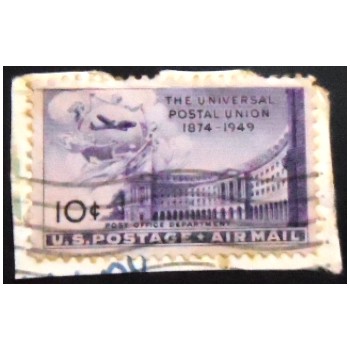 Imagem do selo postal dos Estados Unidos de 1949 Post Office Department Building