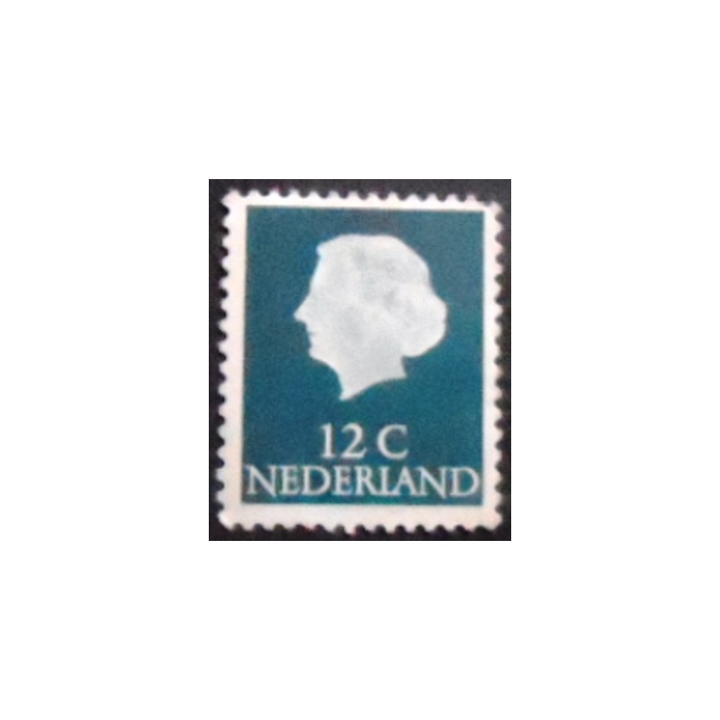 Imagem do selo postal da Holanda de 1954 Queen Juliana 12 N