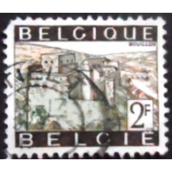 Imagem do selo postal da Bélgica de 1966 Castle Bouillon