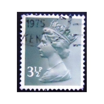 Imagem similar à do selo postal do Reino Unido de 1974 Queen Elizabeth II 3½