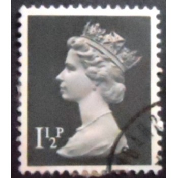 Imagem similar à do selo postal do Reino Unido de 1971 Queen Elizabeth II 1½