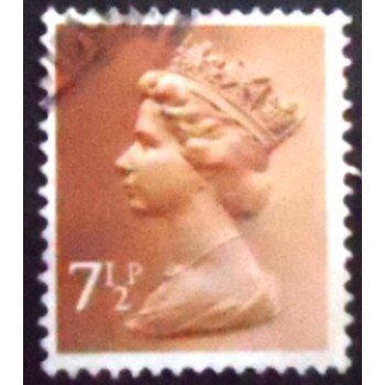 Imagem similar à do selo postal do Reino Unido de 1971 Queen Elizabeth II 7½