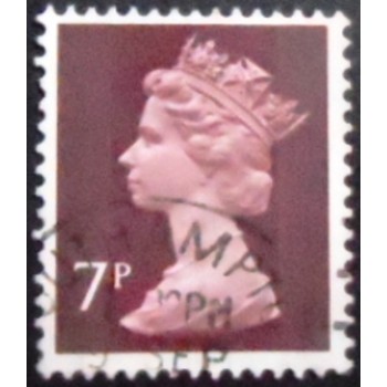 Imagem similar à do selo postal do Reino Unido de 1975 Queen Elizabeth II 7