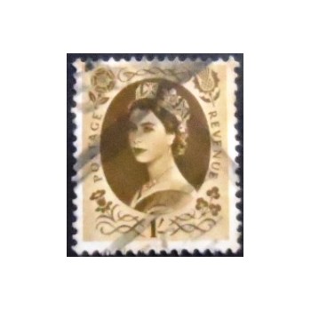 Imagem similar à do selo postal do Reino Unido de 1953 Queen Elizabeth II 1