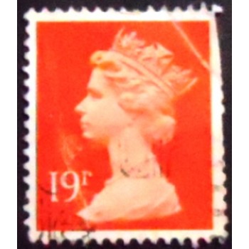 Imagem similar à do selo postal do Reino Unido de 1988 - Queen Elizabeth II 19 U