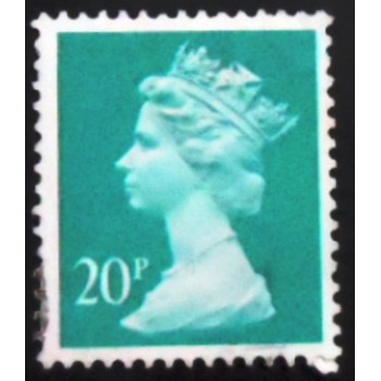 Imagem similar à do selo postal do Reino Unido de 1988 Queen Elizabeth II 20