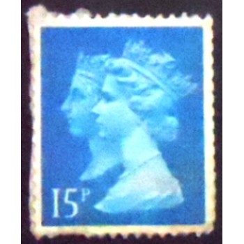 imagem similar à do selo postal do Reino Unido de 1990 Queen Victoria and Queen Elizabeth II 15_product