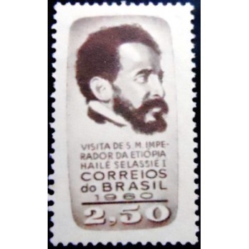 Imagem do selo postal do Brasil de 1961 Imperador Hailé Selassié M