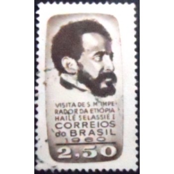 Imagem do selo postal do Brasil de 961 Imperador Hailé Selassié U