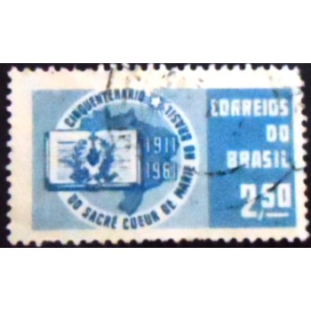 Imagem do selo postal do Brasil de 1961 Colégios Sacré Coeur U