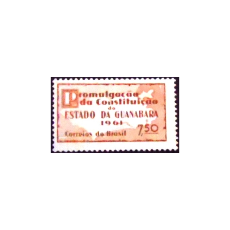Imagem do selo postal do Brasil de 1961 Constituição do Estado da Guanabara M
