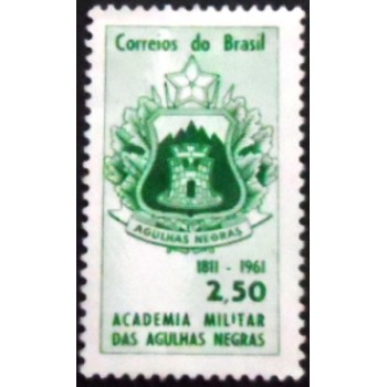 Imagem do selo postal do Brasil de 1961 Academia das Agulhas Negras 2,50 M