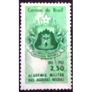 Imagem do selo postal do Brasil de 1961 Academia das Agulhas Negras 2,50 U