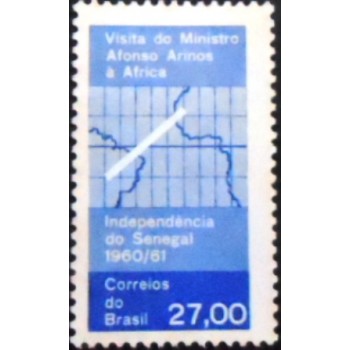 Imagem do selo postal do Brasil de 1961 Afonso Arinos na África M