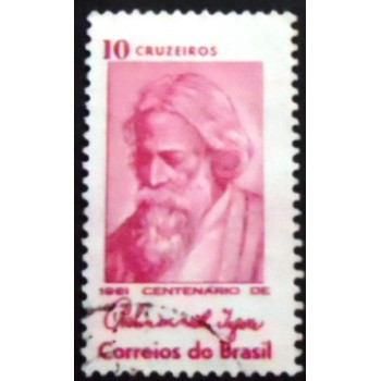 Imagem similar à do selo postal do Brasil de 1981 Rabindra-Nath Tagore U