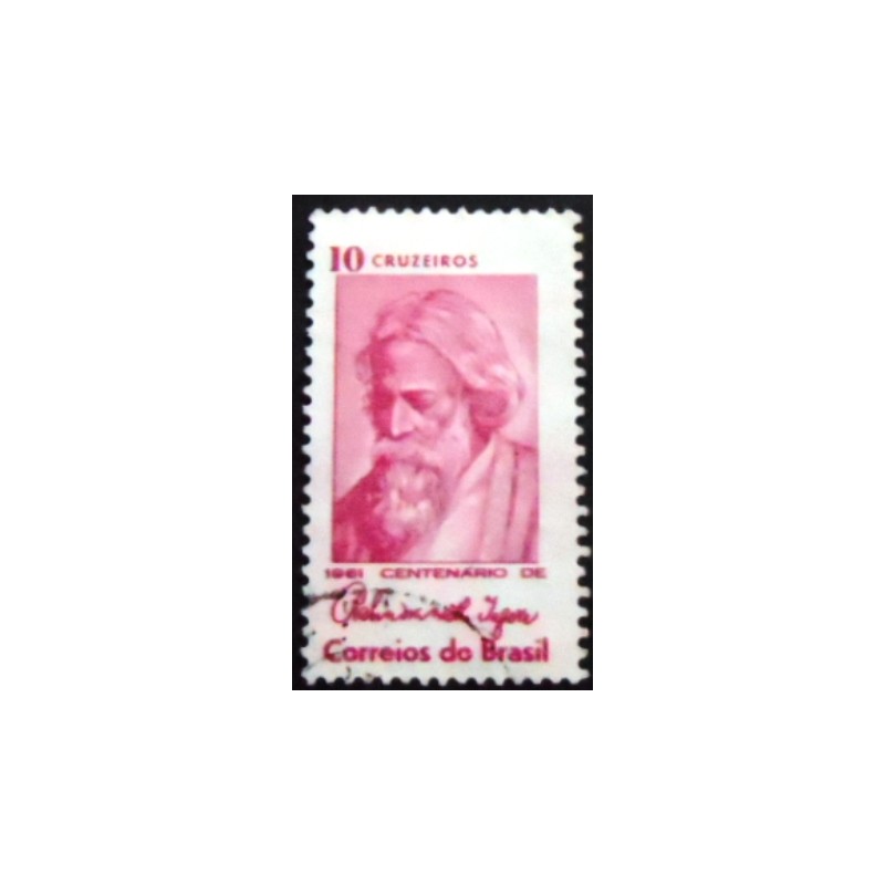 Imagem similar à do selo postal do Brasil de 1981 Rabindra-Nath Tagore U