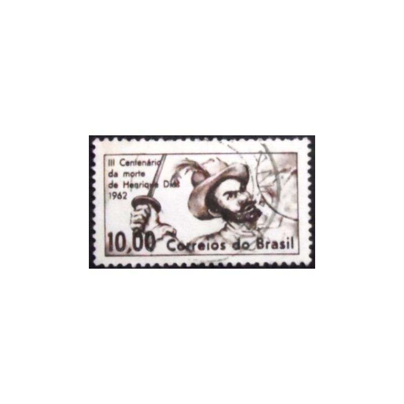 Imagem similar à do selo postal do Brasil de 1962 Henrique Dias U