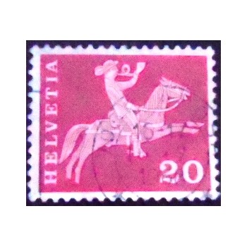 Selo postal da Suiça de 1963 Postrider U Y