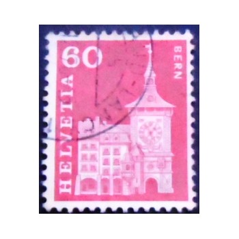 Selo postal da Suiça de 1967 Clock Tower in Berne U Y