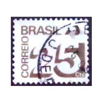 Selo postal do Brasil de 1975 - Tipo Cifra 25 U