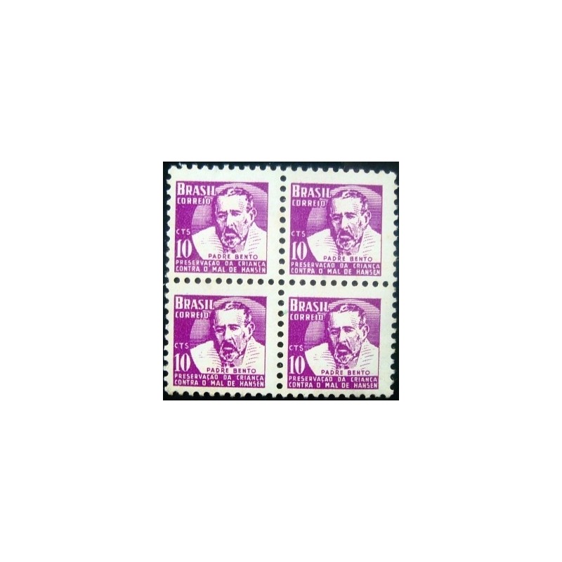 Quadra de selos postais do Brasil de 1961 Padre Bento H7 N