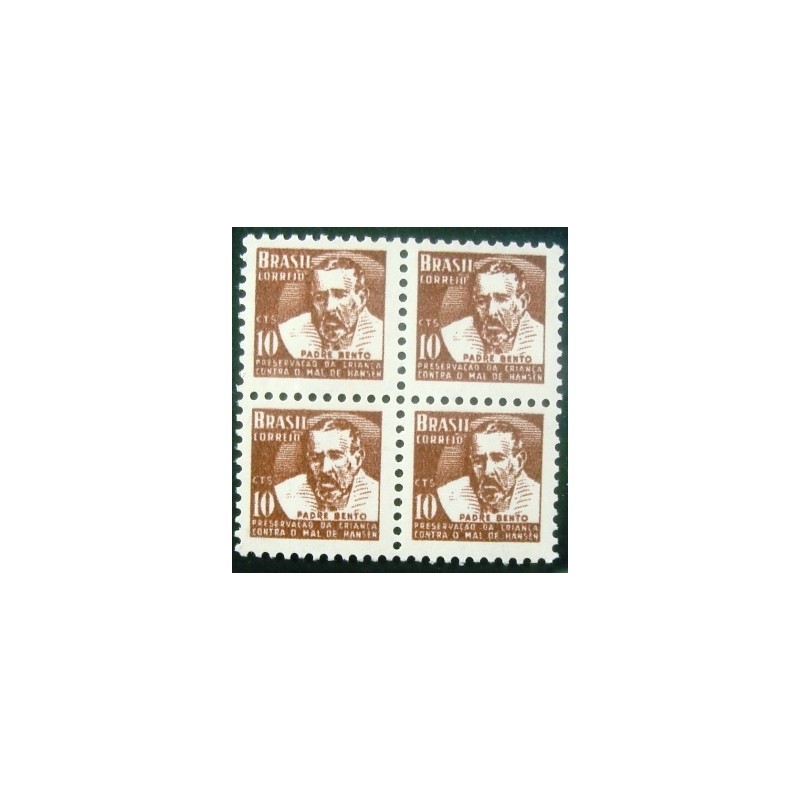 Quadra de selos postais do Brasil de 1962 Padre Bento H 8