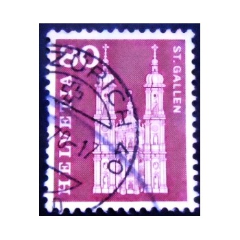 Selo postal da Suiça de 1960 Cathedral of St. Gallen U X