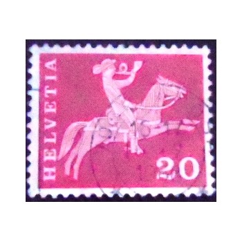 Selo postal da Suiça de 1960 Postrider U X