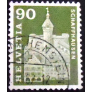 Selo postal da Suiça de 1967 Munot at Schaffhausen U Y