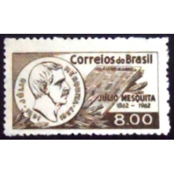 Selo postal do Brasil de 1962 Julio Mesquita N