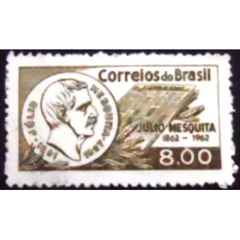 Imagem similar`à do selo postal do Brasil de 1962 Julio Mesquita U