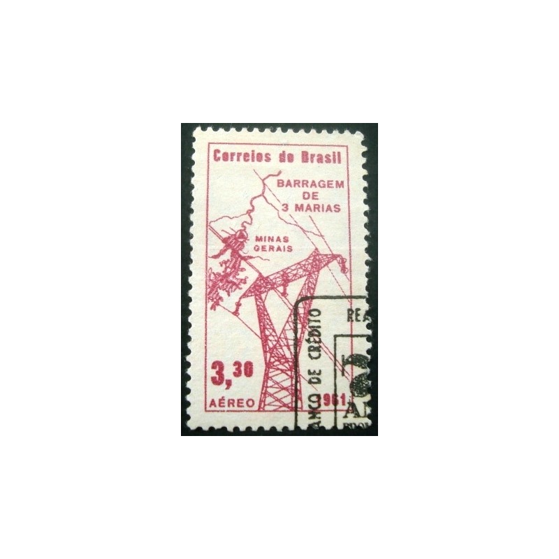 Selo postal do Brasil de 1961 Barragem Três Marias NCC