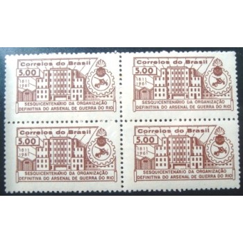 Quadra de selos postais do Brasil de 1961 Arsenal de Guerra M
