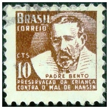 Imagem similar à do selo postal do Brasil de 1962 Padre Bento H 8 U