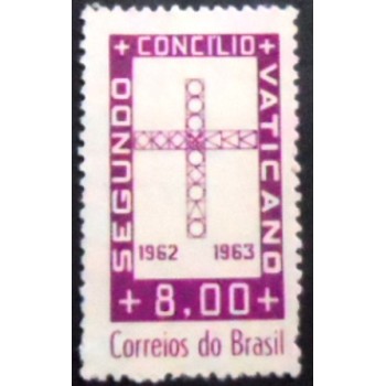 Selo postal do Brasil de 1963 2º Concílio Vaticano M