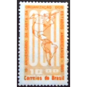 Selo postal do Brasil de 1963 Carta OEA M