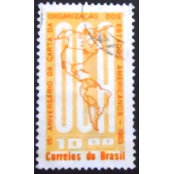 Imagem similar à do selo postal do Brasil de 1963 Carta OEA U