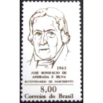 Selo postal do Brasil de 1963 José Bonifácio M