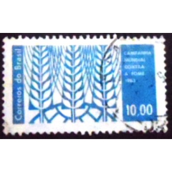 Imagem similar à do selo postal do Brasil de 1963 Campanha Contra Fome U
